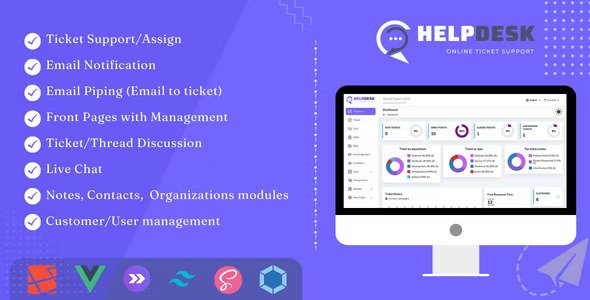 HelpDesk v4.1.2（后端已汉化95%） – 带网站的在线工单系统 – 工单支持和管理