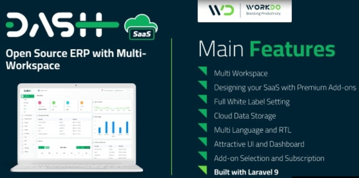 WorkDo Dash SaaS v6.6(已汉化85%) – Open Source ERP with Multi-Workspace