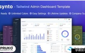 Synto v5.0 – Tailwind HTML Admin Dashboard Template-学课技术网