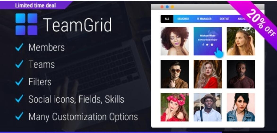 Team Grid v1.3.5 – Team Member Showcase WordPress Plugin & Team Editor