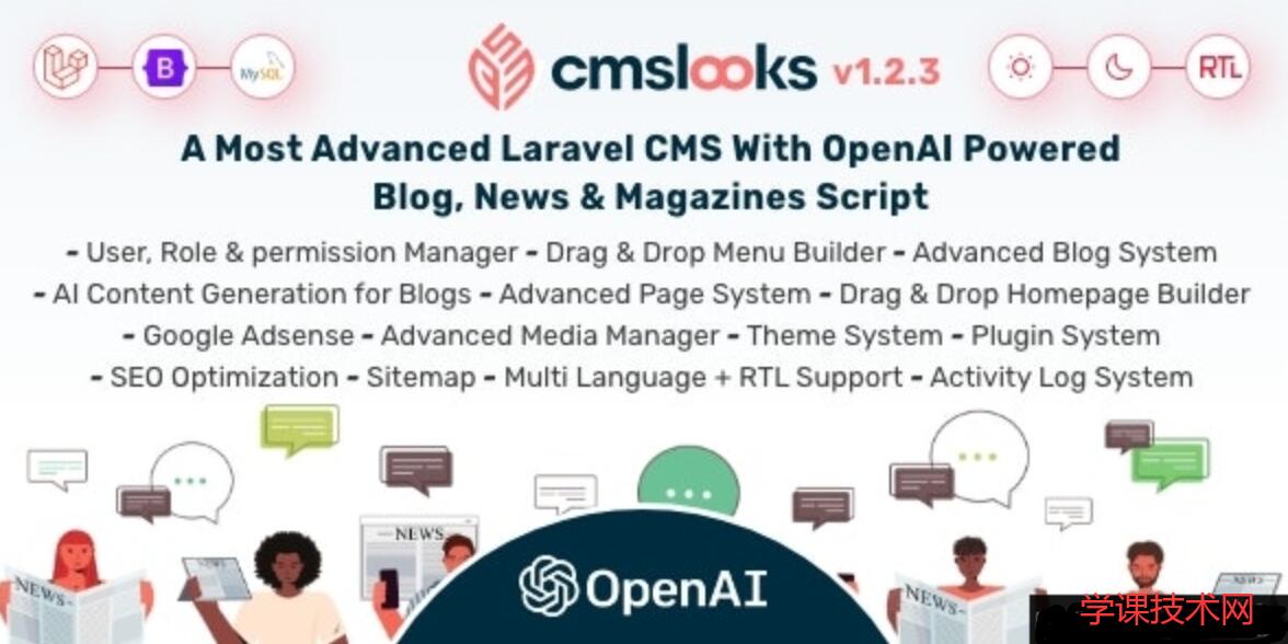 CMSLooks v2.2.0 – Laravel CMS 与 OpenAI 支持的博客、新闻和杂志源码