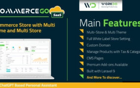 eCommerceGo SaaS v4.6（后端汉化90%） - 具有多主题和多商店的电子商务商店-学课技术网