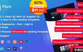 Plurk v1.0.0 – Tailwind CSS 多用途登陆模板