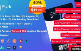 Plurk v1.0.0 – Tailwind CSS 多用途登陆模板-学课技术网