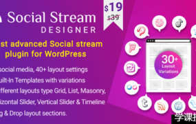 Social Stream Designer v1.1.6 - Instagram Facebook Twitter Feed - 社交媒体 Feed Grid Gallery 插件