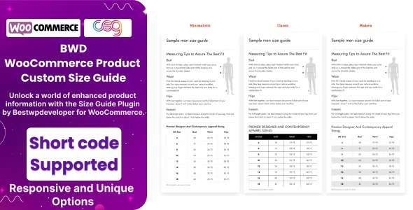 BWD Product Custom Size Guide For WooCommerce v1.3