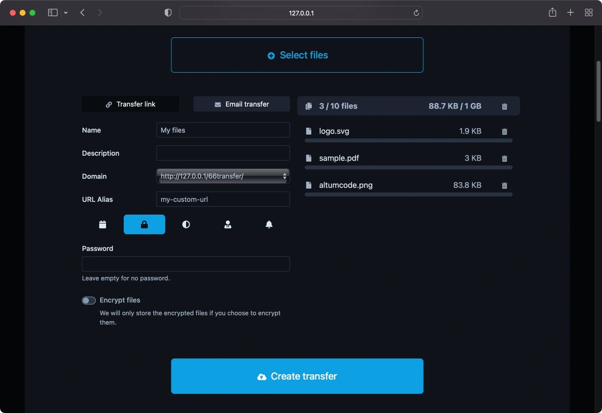66transfer v28.0.0（已汉化98%） – 简易文件传输工具PHP源码