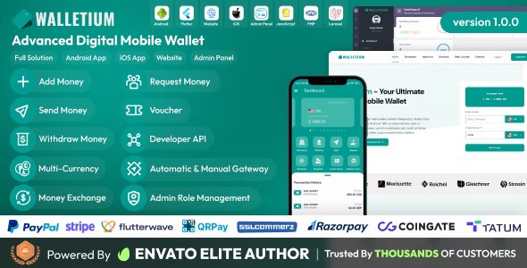Walletium v1.2.0 – Digital Wallet and Payment Gateway Full Solution
