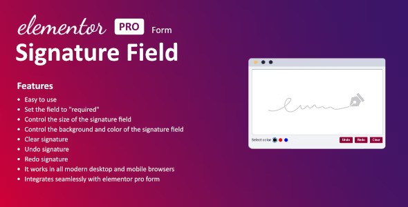 Signature Field for Elementor form v1.4.0