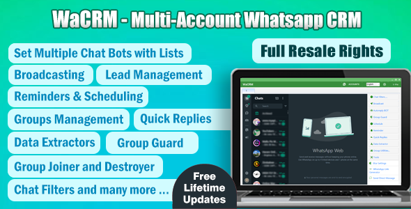WaCRM v3.2.0（已去除限制） – Multi-Account WhatsApp CRM