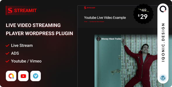 Streamit v1.2.2 – Live Video Streaming Player WordPress Plugin