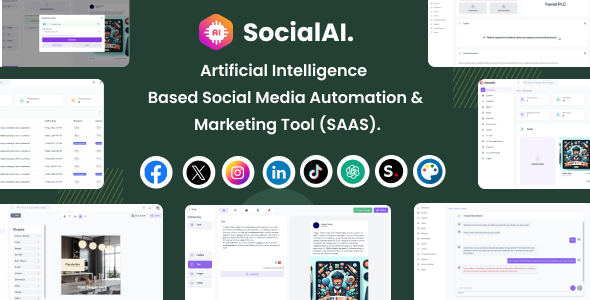 SocialAI v2.3 – Artificial Intelligence Based Social Media Automation & Marketing Tool (SAAS)