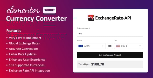 Currency Converter Widget for Elementor v1.1.0