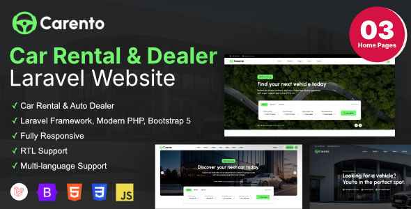 Carento v1.1.4 – 汽车租赁预订 Laravel 系统