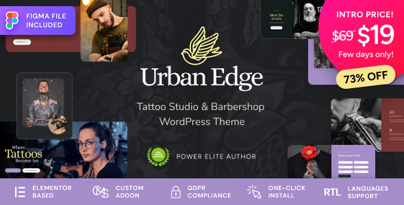 Urban Edge v1.0.1 – Barbershop & Tattoo Studio WordPress Theme