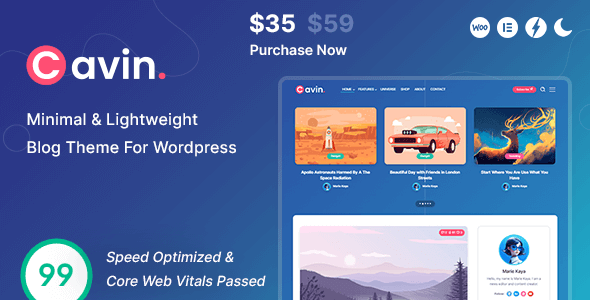 Cavin v1.5 – 最小轻量级 WordPress 博客主题
