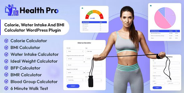 Health Pro v1.0.7 – 卡路里、饮水量和 BMI 计算器 WordPress 插件