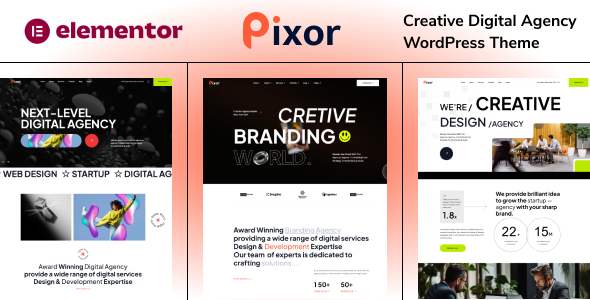 Pixor v1.0 – Creative Digital Agency WordPress Theme