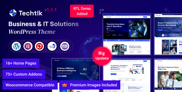 Techtlk v1.1.1 – 商业与 IT 解决方案 WordPress 主题