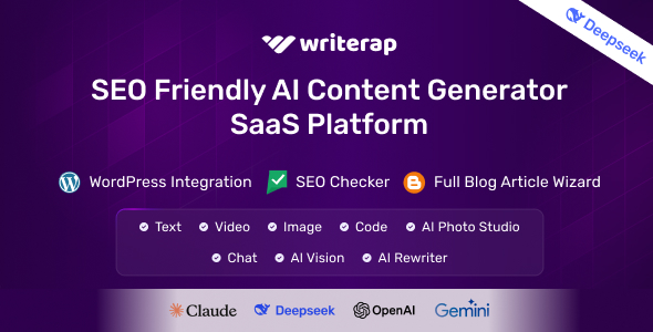 Writerap v1.5.1 – 带有 SEO 优化器 SaaS 应用程序的 AI 内容生成器