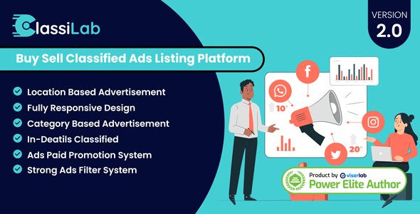 ClassiLab v2.0 – Buy Sell Classified Ads Listing Platform