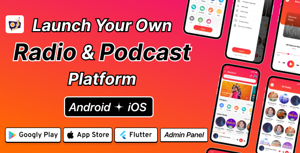 DTRadio v1.6 – 在线广播、播客和现场活动 Flutter 应用(iOS – Android)带管理面板
