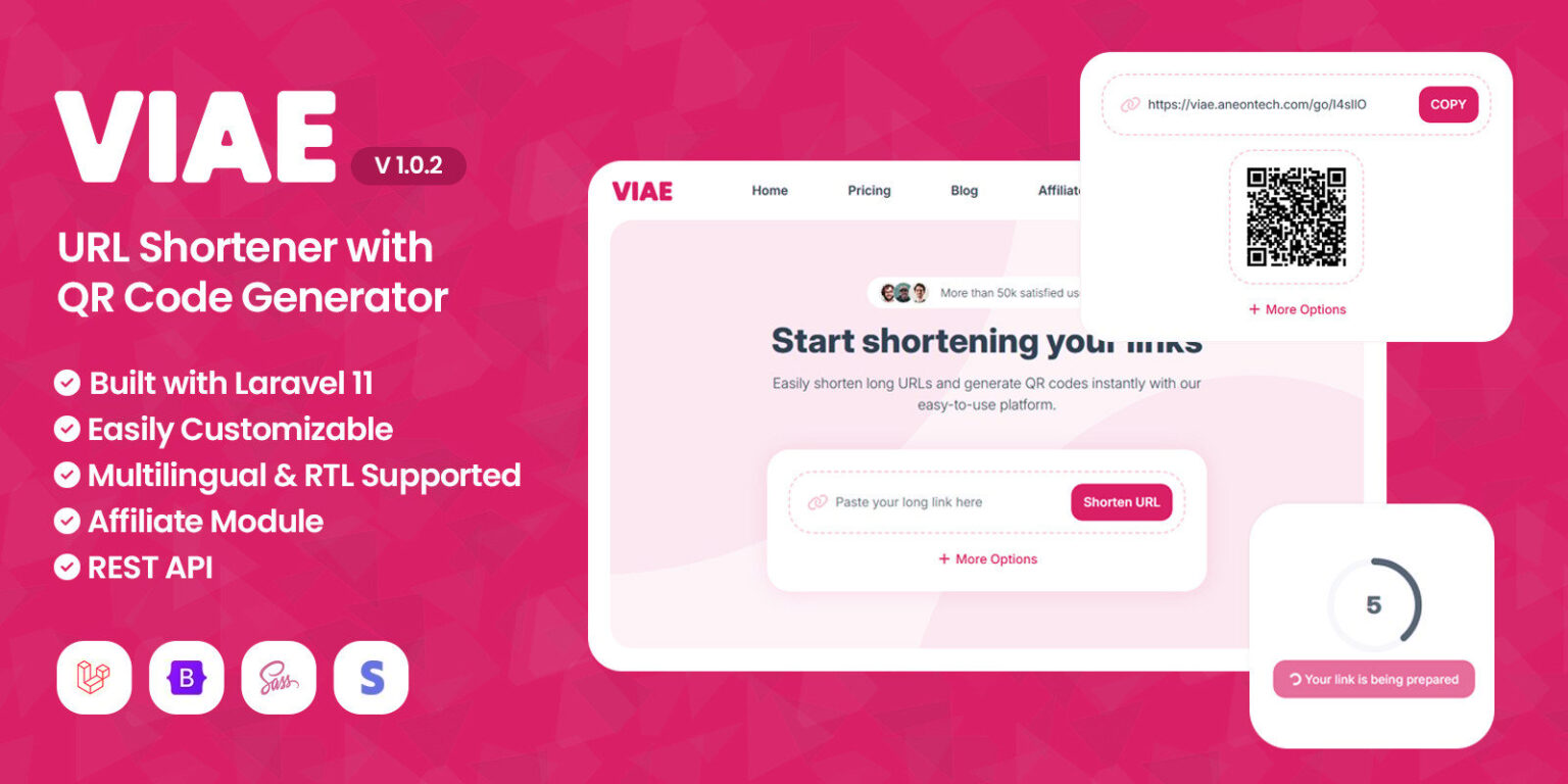 Viae v1.0.2 – URL Shortener with QR Code Generator