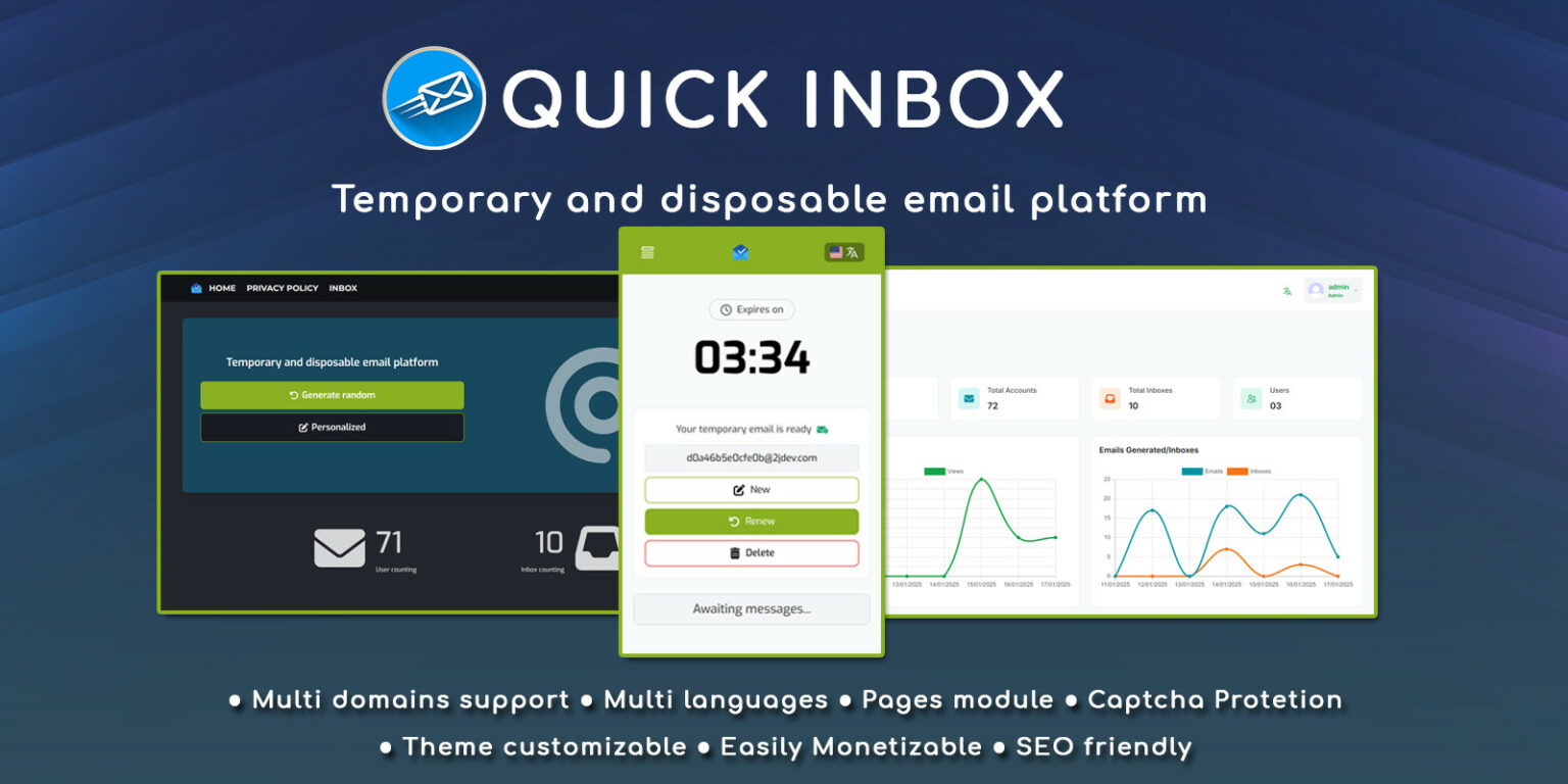 Quick Inbox v1.3.0 – Temporary Email Generator