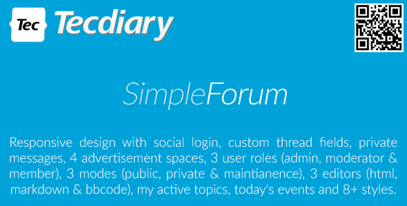 Simple Forum v2.1.0 – 响应式公告板和社区论坛软件
