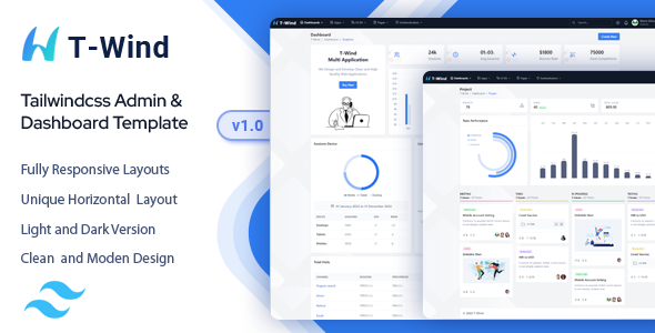 T-Wind – Tailwind CSS Admin Dashboard Template 21 July 2022