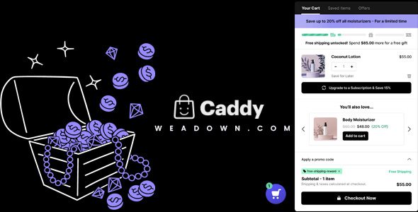 Caddy Premium v3.0.1 – 更智能的 WooCommerce 侧边购物车插件