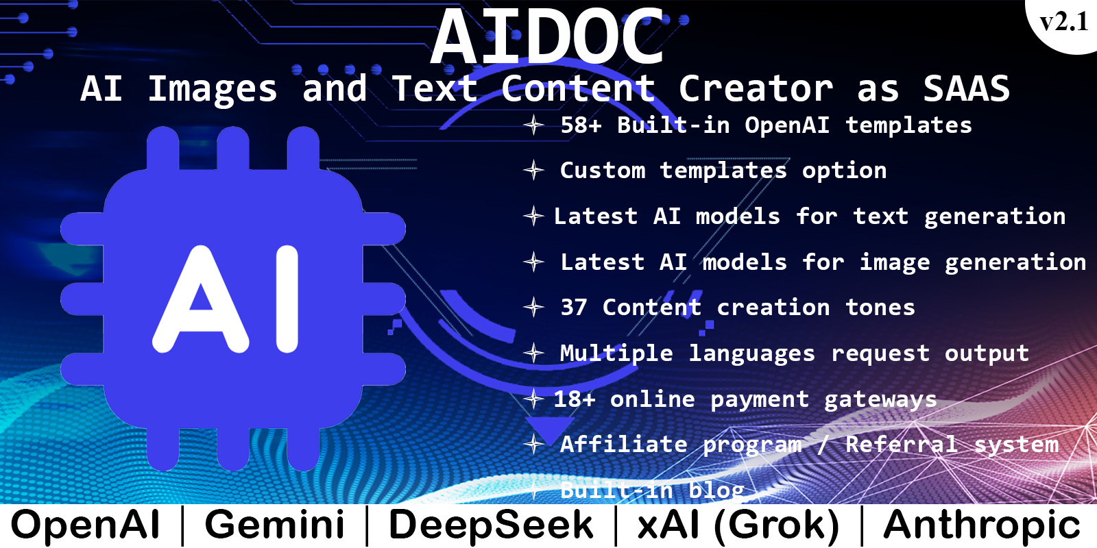 Aidoc v2.1 – AI写作助手PHP源码