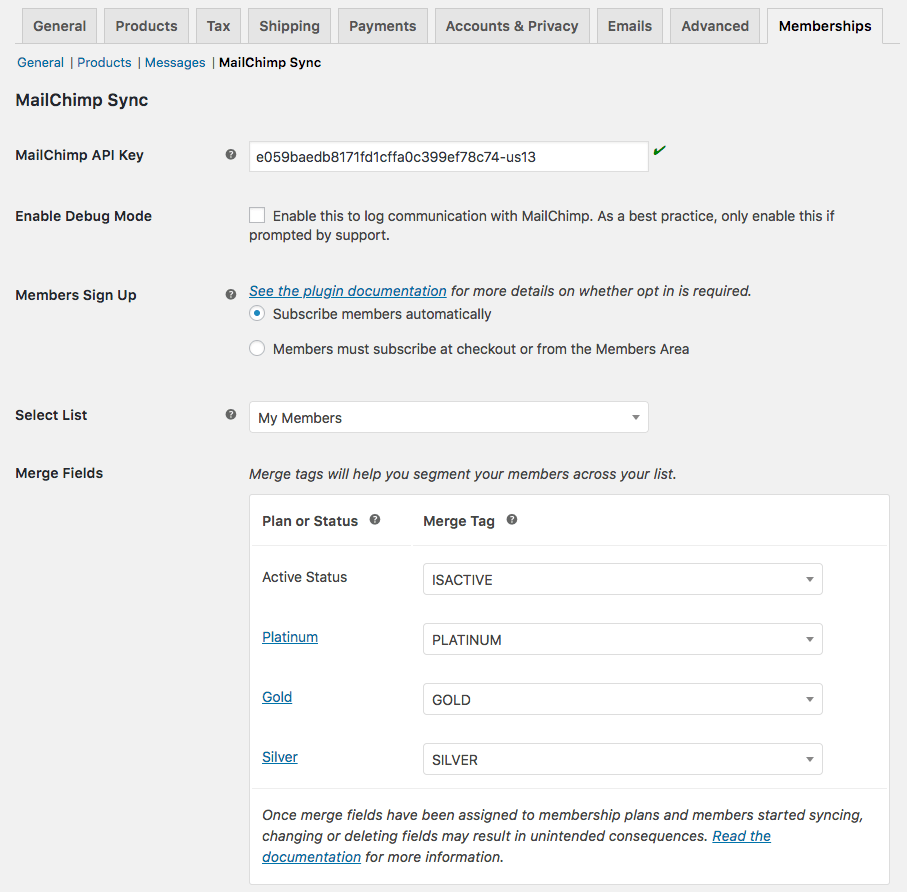 MailChimp for WooCommerce Memberships v1.5.2