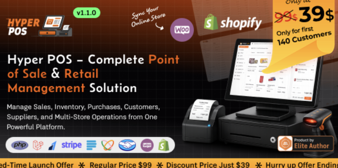Hyper POS v1.1 – Laravel Point of Sale, Inventory, ERP, Online & Offline POS, Invoicing, Accounting