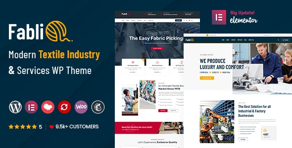 Fablio v5.9 – Textile Industry WordPress Theme